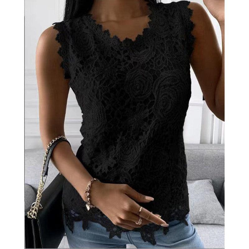 Cheky - Flowers Lace Vest Women Summer Tops S-5XL