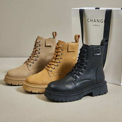 Cheky - Student Lace-up Motorcycle Boots