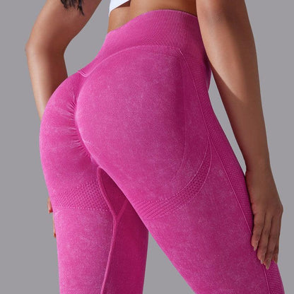 Cheky - Knitted Seamless Yoga Pants Running Sports Fitness High Waist Butt Lifting Leggings Womens Clothing