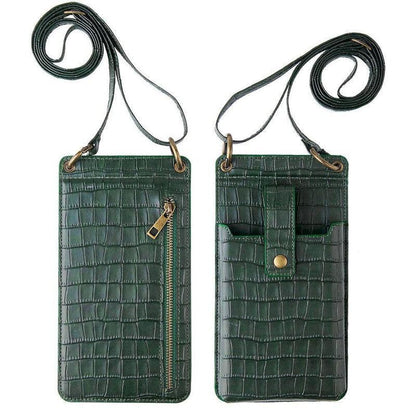 Cheky - Multi-function Crossbody Bags For Mobile Phone Crocodile-pattern Wallet Card Holder