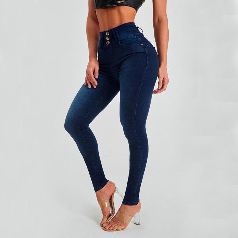 Cheky - High Waist Jeans Women's Skinny Trousers Tight Stretch Shaping And Hip Lifting Pants