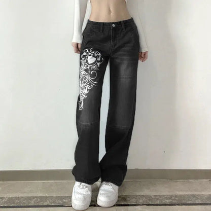 Cheky - Harajuku Grunge Vintage Low Waisted Cargo Pants Aesthetics Indie Women&/39;s Jeans Pockets Korean Streetwear Retro Trousers