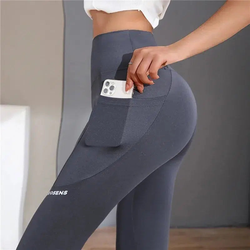 Cheky - Seamless Leggings With Pocket Women Soft Workout Tights Fitness Outfits Yoga Pants High Waist Gym Wear Spandex Leggings