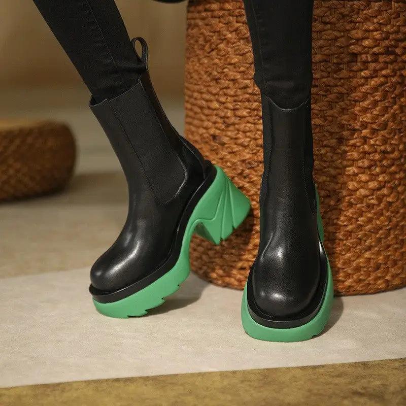 Cheky - Autumn And Winter New Korean Women Thick Heel