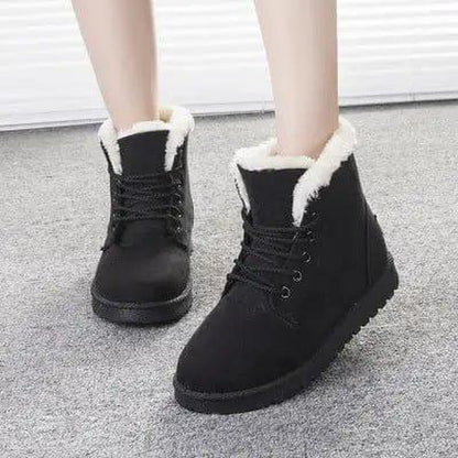 Cheky - Elegant Suede Lace-Up Winter Ankle Boots