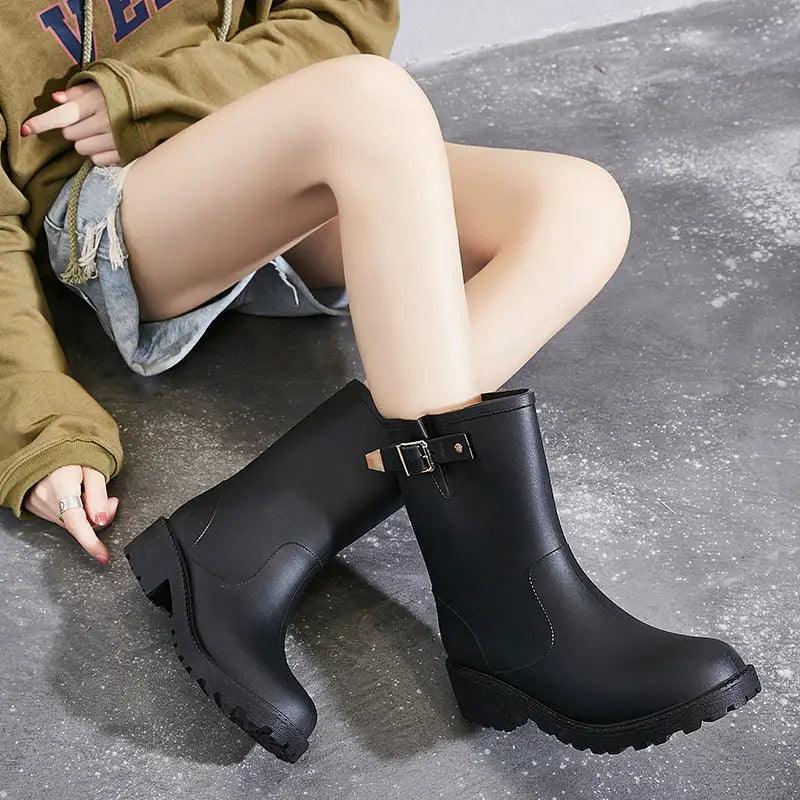 Cheky - Fashion Temperament Non-slip Waterproof Shoes Rubber Rain Boots Women