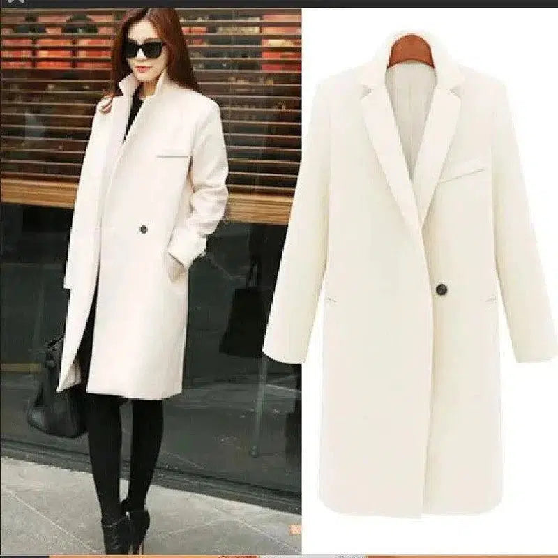 Cheky - Fashionable And Simple One-button Women's Coat