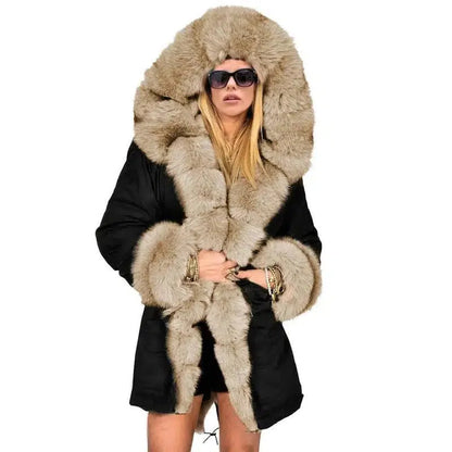 Cheky - Fashionable European And American Slim Fit Warm Fur Collar