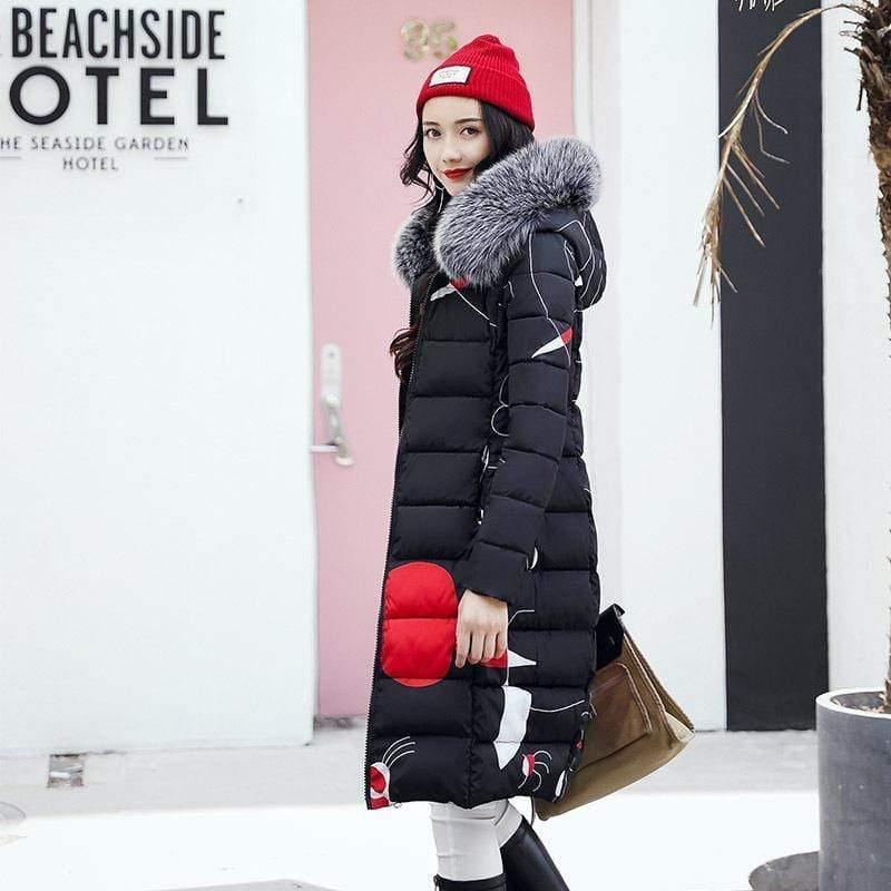 Cheky - Fur collar down jacket