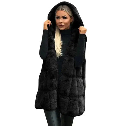 Cheky - Hooded vest plush jacket