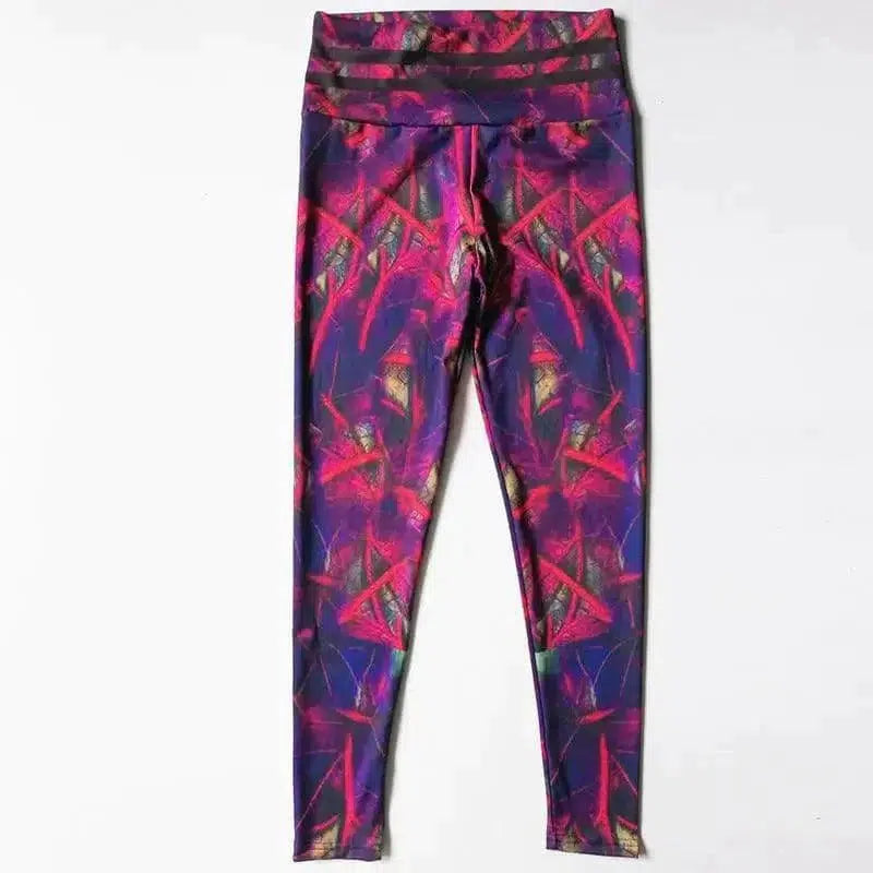 Cheky - Leaf print fitness yoga pants