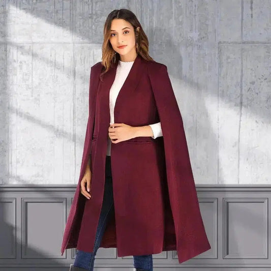 Cheky - Long Women's Shawl Windbreaker Cloak Coat