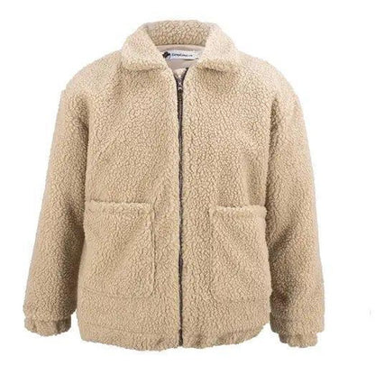 Cheky - shearling coat jacket women autumn winter warm thick plush