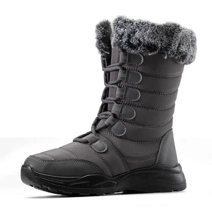 Cheky - Winter Snow Boots Lace-up Platform Boots Fuzzy Shoes Women