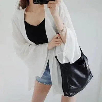 Cheky - Woman Summer Chiffon 3/4 Flare Sleeves Swimsuit