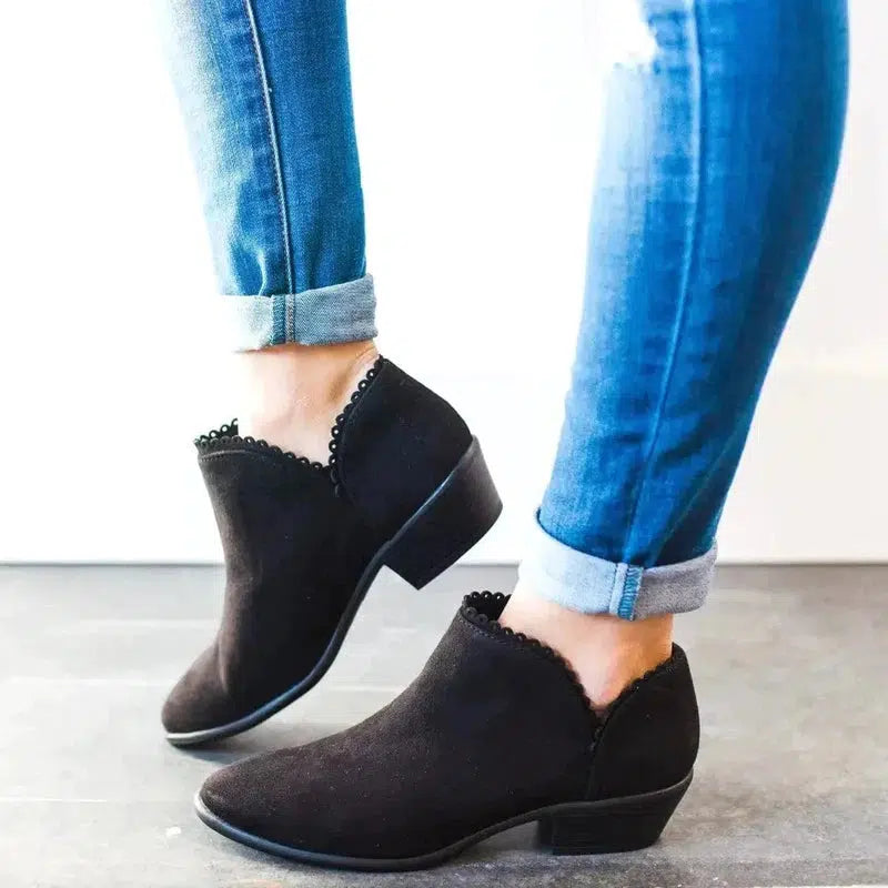 Cheky - Women Booties Slip On Low Heel Ankle Boots