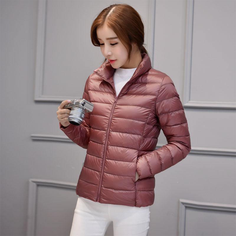 Cheky - Women's stand-up collar slim light down jacket